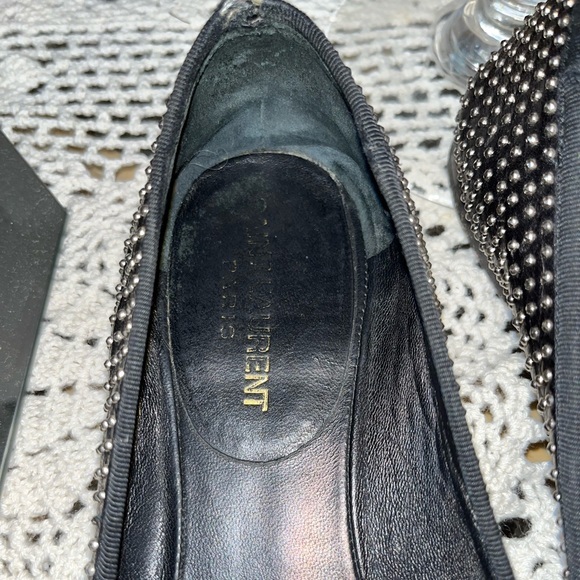 🩰 SAINT LAURENT Leather Printed Ballet Flats 37 🩰 - Picture 2 of 9